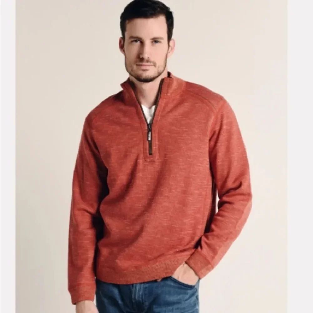 Tommy Bahama Flipsider Half Zip Res Orange Size XL